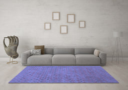 Machine Washable Abstract Blue Contemporary Rug in a Living Room, wshcon786blu