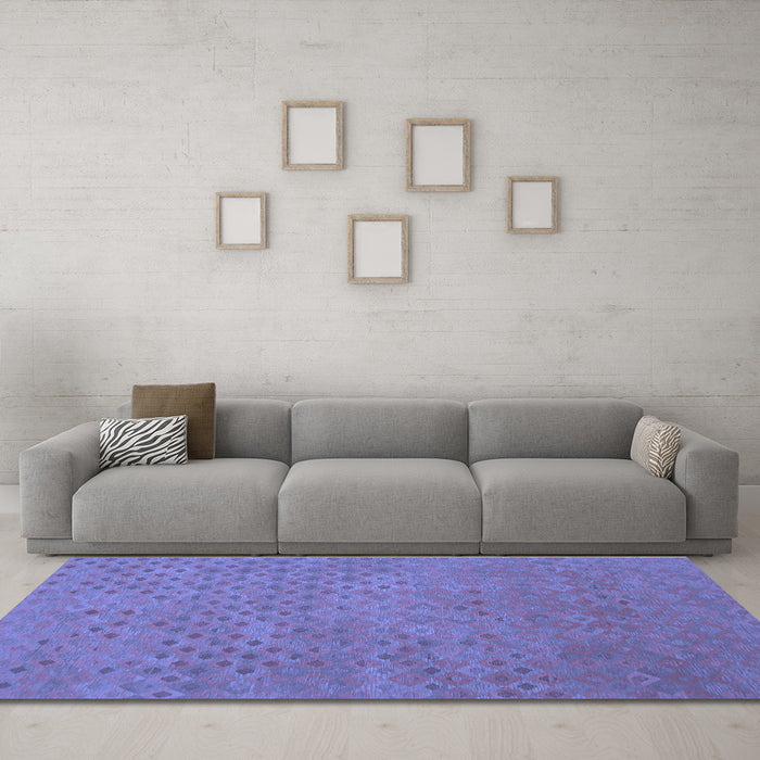 Machine Washable Abstract Blue Contemporary Rug in a Living Room, wshcon786blu