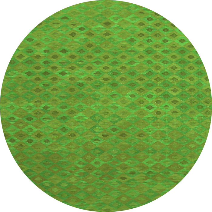 Square Abstract Green Contemporary Rug, con786grn