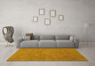 Machine Washable Abstract Yellow Contemporary Rug in a Living Room, wshcon786yw