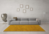 Machine Washable Abstract Yellow Contemporary Rug, wshcon786yw