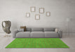 Machine Washable Abstract Green Contemporary Area Rugs in a Living Room,, wshcon786grn