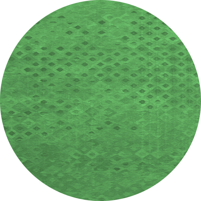 Round Abstract Emerald Green Contemporary Rug, con786emgrn