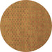 Round Machine Washable Abstract Brown Contemporary Rug, wshcon786brn