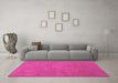 Machine Washable Abstract Pink Contemporary Rug in a Living Room, wshcon786pnk