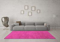 Machine Washable Abstract Pink Contemporary Rug, wshcon786pnk