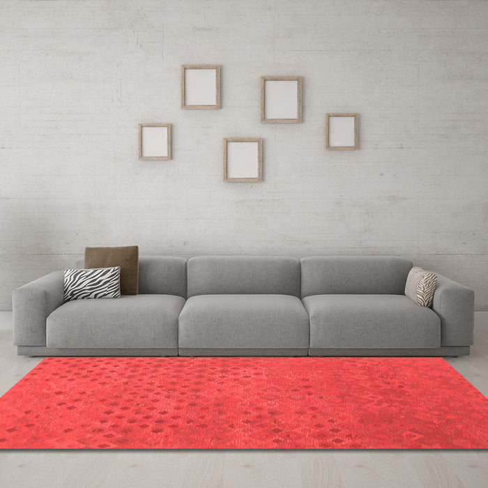 Contemporary Red Washable Rugs