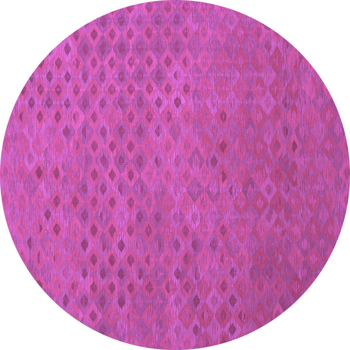 Round Abstract Purple Contemporary Rug, con786pur