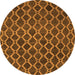 Square Abstract Orange Contemporary Rug, con787org