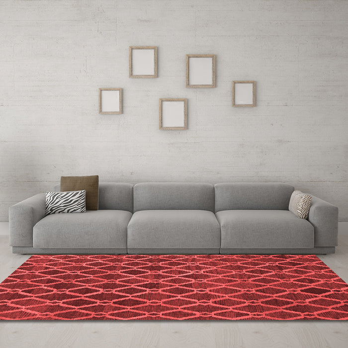 Contemporary Red Washable Rugs