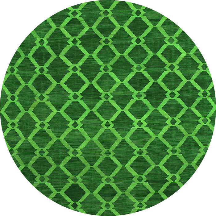 Square Abstract Green Contemporary Rug, con787grn