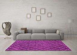 Machine Washable Abstract Pink Contemporary Rug in a Living Room, wshcon787pnk