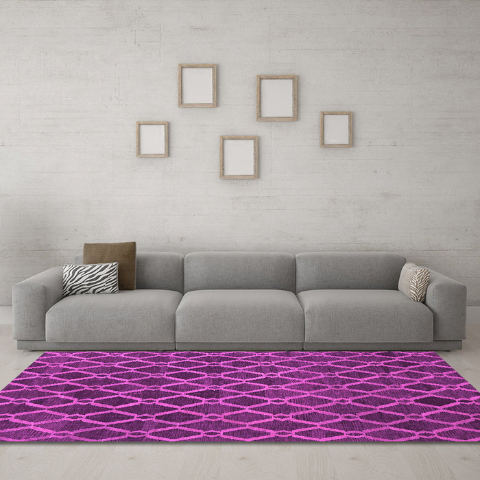 Machine Washable Abstract Pink Contemporary Rug in a Living Room, wshcon787pnk