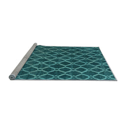 Sideview of Machine Washable Abstract Light Blue Contemporary Rug, wshcon787lblu