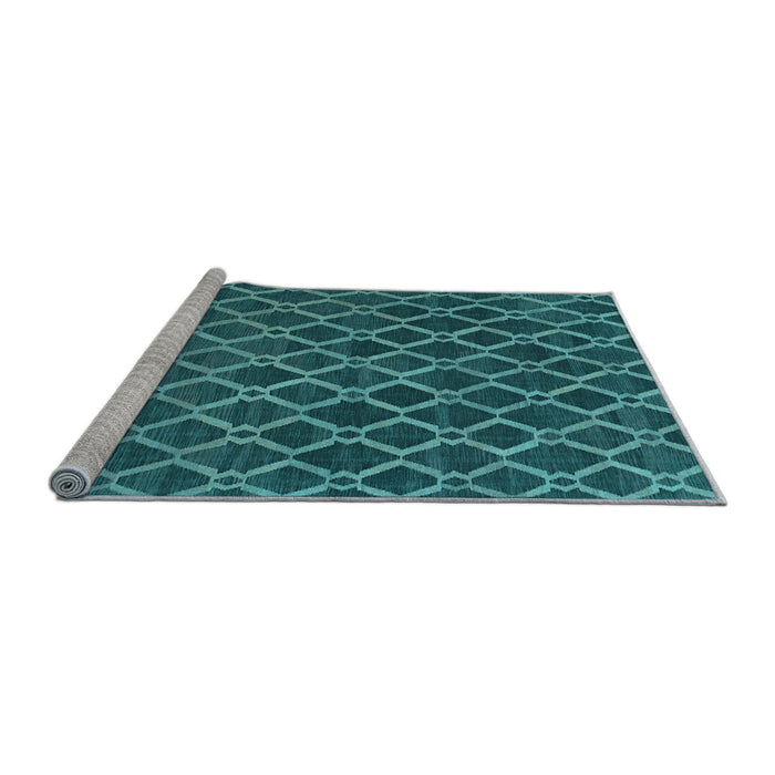 Sideview of Machine Washable Abstract Light Blue Contemporary Rug, wshcon787lblu