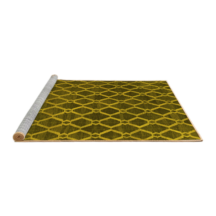 Sideview of Machine Washable Abstract Yellow Contemporary Rug, wshcon787yw