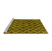 Sideview of Machine Washable Abstract Yellow Contemporary Rug, wshcon787yw