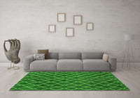 Machine Washable Abstract Green Contemporary Rug, wshcon787grn