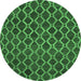 Round Abstract Emerald Green Contemporary Rug, con787emgrn