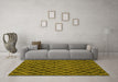 Machine Washable Abstract Yellow Contemporary Rug in a Living Room, wshcon787yw