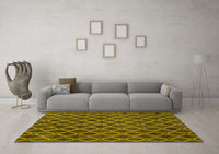 Machine Washable Abstract Yellow Contemporary Rug, wshcon787yw