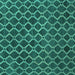 Square Abstract Turquoise Contemporary Rug, con787turq