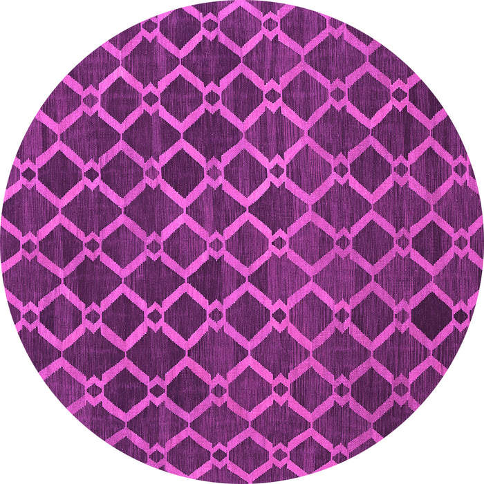 Round Machine Washable Abstract Pink Contemporary Rug, wshcon787pnk