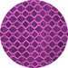 Round Machine Washable Abstract Pink Contemporary Rug, wshcon787pnk