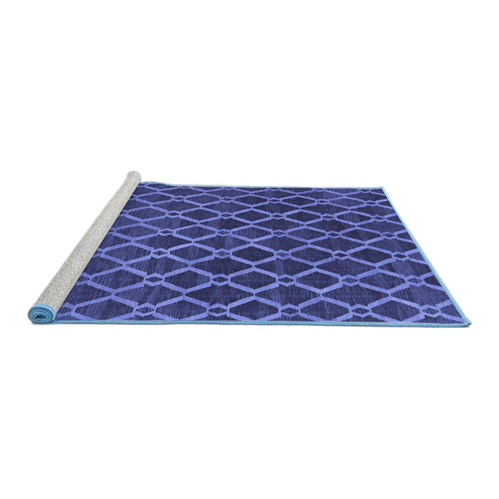 Sideview of Machine Washable Abstract Blue Contemporary Rug, wshcon787blu