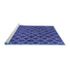 Sideview of Machine Washable Abstract Blue Contemporary Rug, wshcon787blu