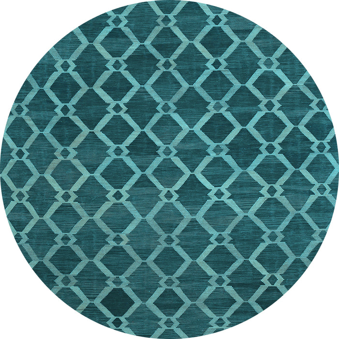Round Abstract Light Blue Contemporary Rug, con787lblu