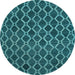 Round Abstract Light Blue Contemporary Rug, con787lblu