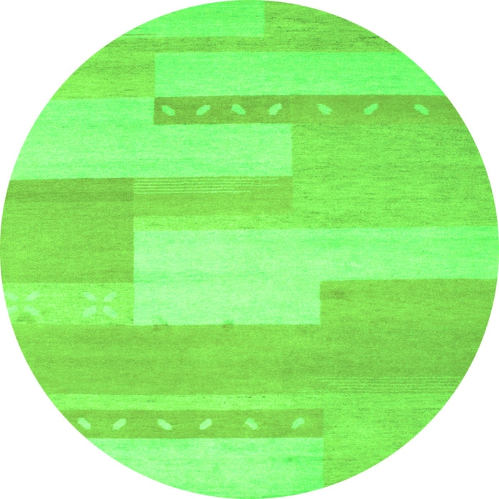 Square Abstract Green Contemporary Rug, con788grn