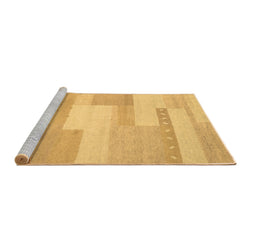 Sideview of Machine Washable Abstract Brown Contemporary Rug, wshcon788brn