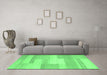 Machine Washable Abstract Emerald Green Contemporary Area Rugs in a Living Room,, wshcon788emgrn