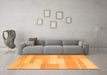 Machine Washable Abstract Orange Contemporary Area Rugs in a Living Room, wshcon788org