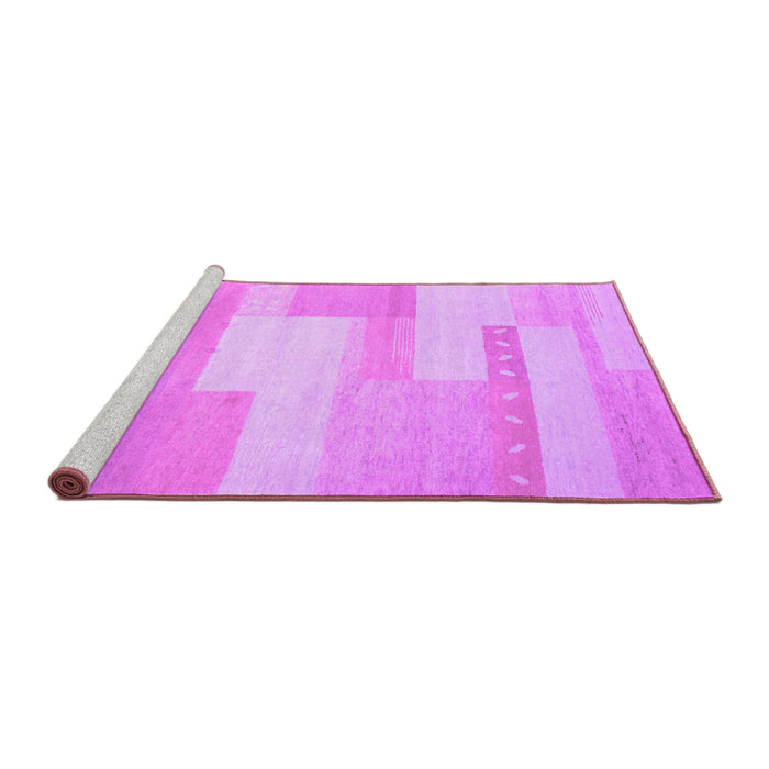 Sideview of Machine Washable Abstract Purple Contemporary Area Rugs, wshcon788pur
