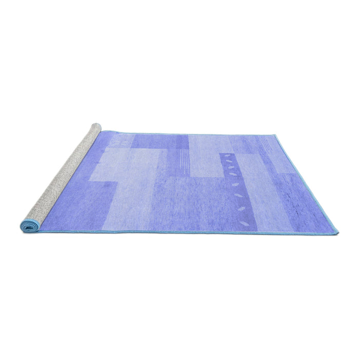 Sideview of Machine Washable Abstract Blue Contemporary Rug, wshcon788blu