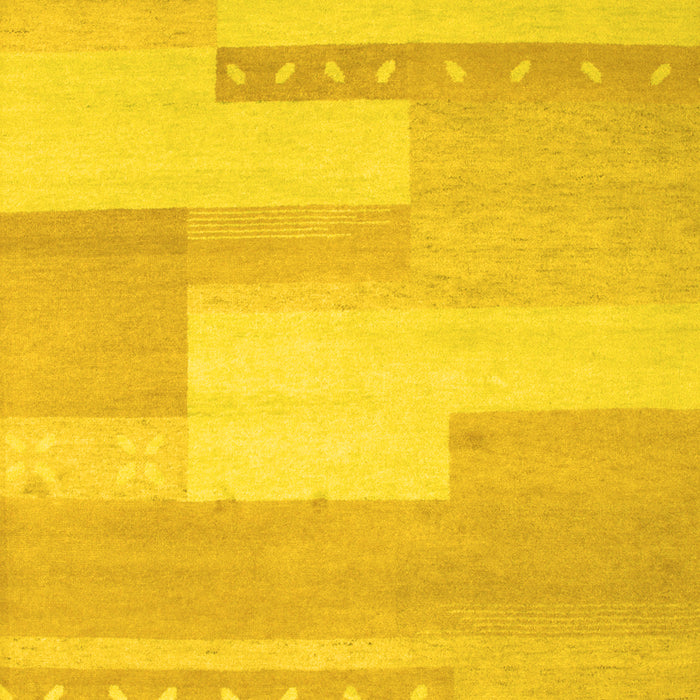 Abstract Yellow Contemporary Rug, con788yw