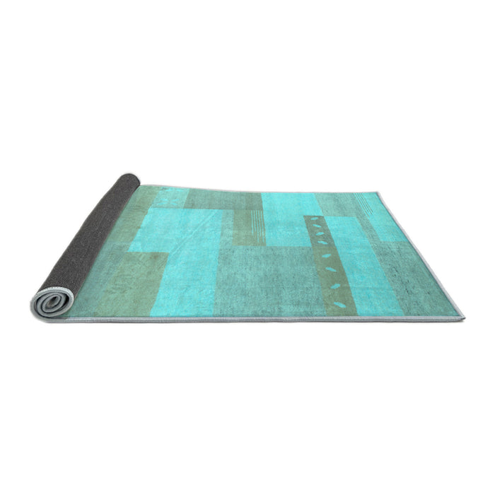 Sideview of Abstract Light Blue Contemporary Rug, con788lblu