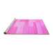 Sideview of Machine Washable Abstract Pink Contemporary Rug, wshcon788pnk