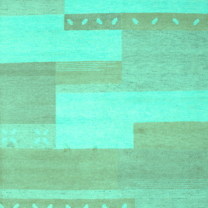 Machine Washable Abstract Turquoise Contemporary Area Rugs, wshcon788turq