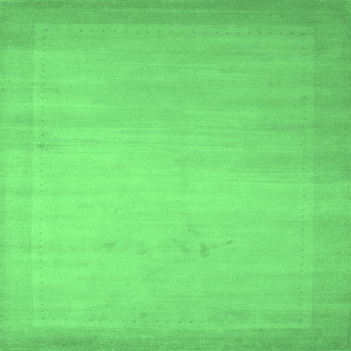 Square Machine Washable Abstract Emerald Green Contemporary Area Rugs, wshcon789emgrn