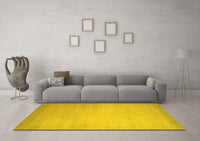 Machine Washable Abstract Yellow Contemporary Rug, wshcon789yw