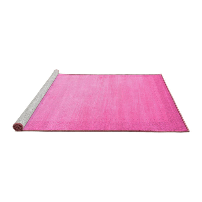 Sideview of Machine Washable Abstract Pink Contemporary Rug, wshcon789pnk