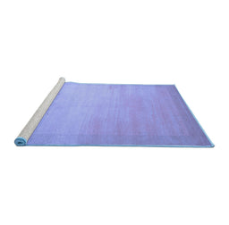 Sideview of Machine Washable Abstract Blue Contemporary Rug, wshcon789blu