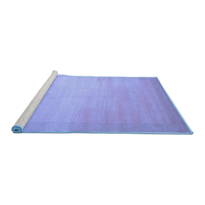Sideview of Machine Washable Abstract Blue Contemporary Rug, wshcon789blu