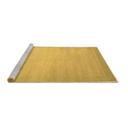 Sideview of Machine Washable Abstract Brown Contemporary Rug, wshcon789brn