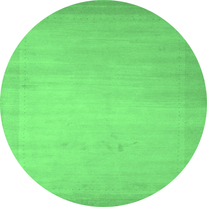 Round Abstract Emerald Green Contemporary Rug, con789emgrn
