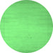 Round Abstract Emerald Green Contemporary Rug, con789emgrn